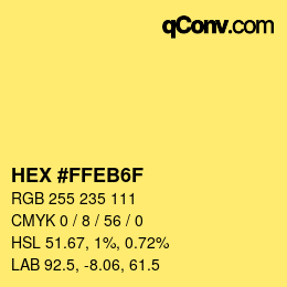カラーコード: HEX #FFEB6F | qconv.com