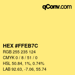 Color code: HEX #FFEB7C | qconv.com