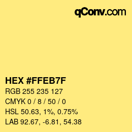 Color code: HEX #FFEB7F | qconv.com