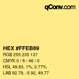 Color code: HEX #FFEB89 | qconv.com