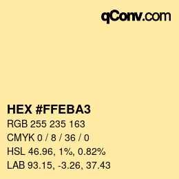 カラーコード: HEX #FFEBA3 | qconv.com