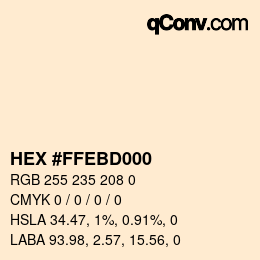 Color code: HEX #FFEBD000 | qconv.com