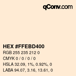 カラーコード: HEX #FFEBD400 | qconv.com