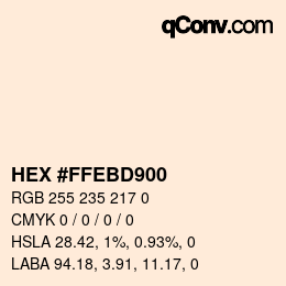 Color code: HEX #FFEBD900 | qconv.com