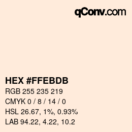 颜色代码: HEX #FFEBDB | qconv.com