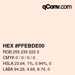 Color code: HEX #FFEBDE00 | qconv.com