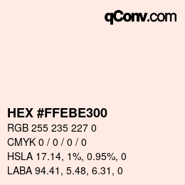 颜色代码: HEX #FFEBE300 | qconv.com