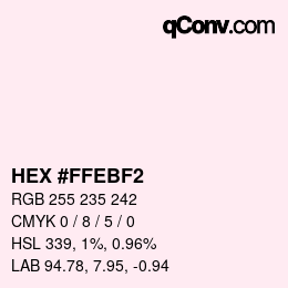 Color code: HEX #FFEBF2 | qconv.com