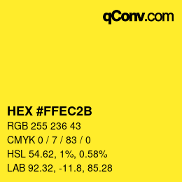 Color code: HEX #FFEC2B | qconv.com
