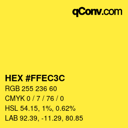 Color code: HEX #FFEC3C | qconv.com