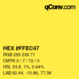 颜色代码: HEX #FFEC47 | qconv.com