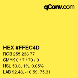颜色代码: HEX #FFEC4D | qconv.com