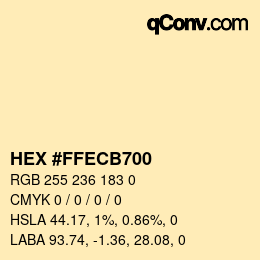 Color code: HEX #FFECB700 | qconv.com