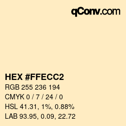 颜色代码: HEX #FFECC2 | qconv.com