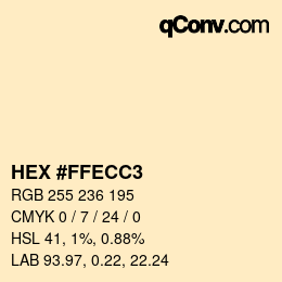 Color code: HEX #FFECC3 | qconv.com