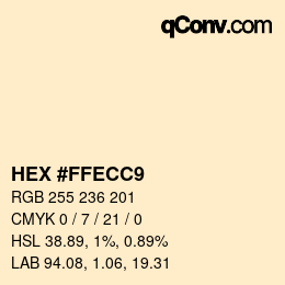 カラーコード: HEX #FFECC9 | qconv.com