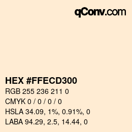 Color code: HEX #FFECD300 | qconv.com
