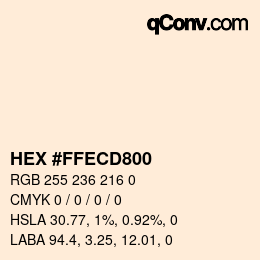 カラーコード: HEX #FFECD800 | qconv.com