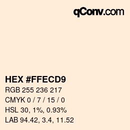 颜色代码: HEX #FFECD9 | qconv.com