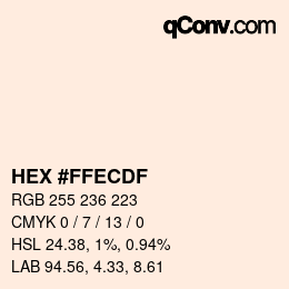 カラーコード: HEX #FFECDF | qconv.com