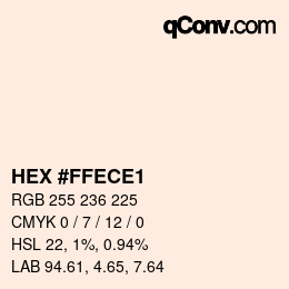 Color code: HEX #FFECE1 | qconv.com