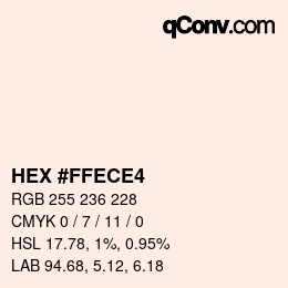 Color code: HEX #FFECE4 | qconv.com