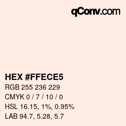 カラーコード: HEX #FFECE5 | qconv.com
