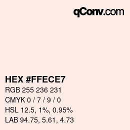 カラーコード: HEX #FFECE7 | qconv.com