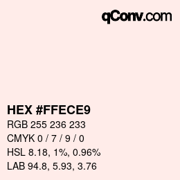 カラーコード: HEX #FFECE9 | qconv.com