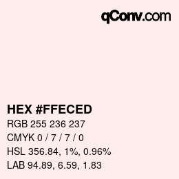 Color code: HEX #FFECED | qconv.com