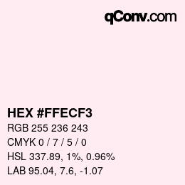 Color code: HEX #FFECF3 | qconv.com