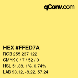 カラーコード: HEX #FFED7A | qconv.com