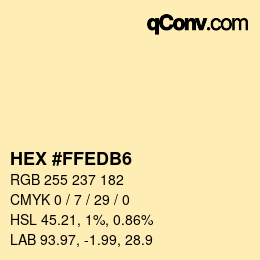 Color code: HEX #FFEDB6 | qconv.com