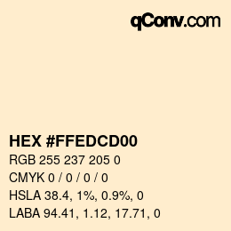 Color code: HEX #FFEDCD00 | qconv.com