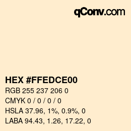 Color code: HEX #FFEDCE00 | qconv.com