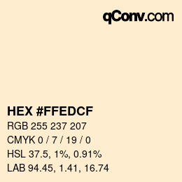 Color code: HEX #FFEDCF | qconv.com