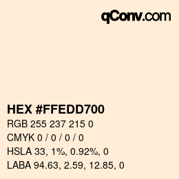 颜色代码: HEX #FFEDD700 | qconv.com