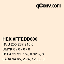 カラーコード: HEX #FFEDD800 | qconv.com