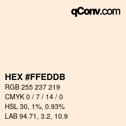 Farbcode: HEX #FFEDDB | qconv.com