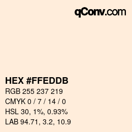Color code: HEX #FFEDDB | qconv.com