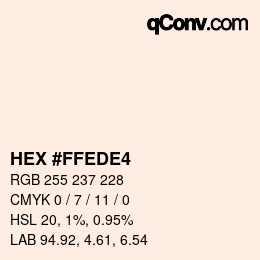 Color code: HEX #FFEDE4 | qconv.com