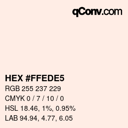 Color code: HEX #FFEDE5 | qconv.com