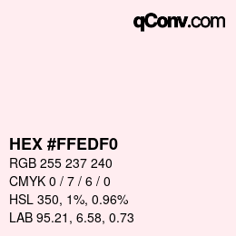 Color code: HEX #FFEDF0 | qconv.com