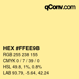 Farbcode: HEX #FFEE9B | qconv.com