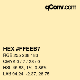 Color code: HEX #FFEEB7 | qconv.com