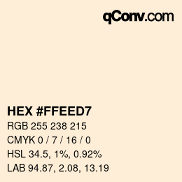 Color code: HEX #FFEED7 | qconv.com