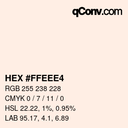 Color code: HEX #FFEEE4 | qconv.com