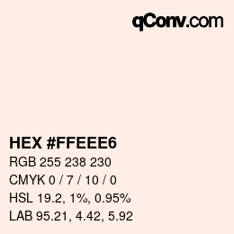 Color code: HEX #FFEEE6 | qconv.com