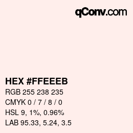 Color code: HEX #FFEEEB | qconv.com