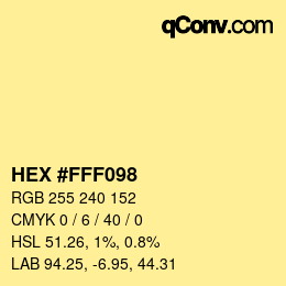 Color code: HEX #FFF098 | qconv.com